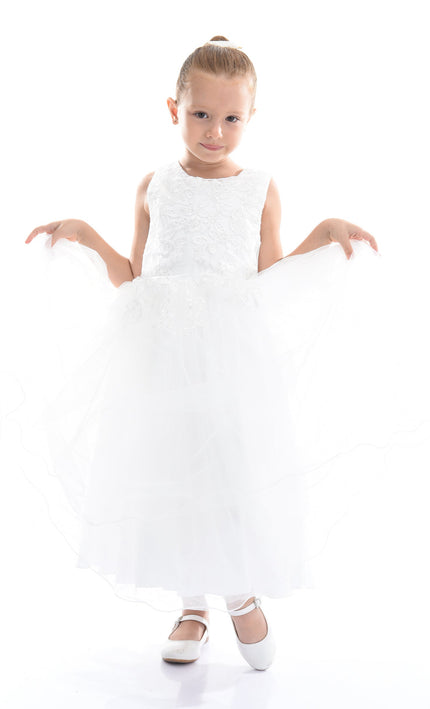 White Halsey Embroidered Dress