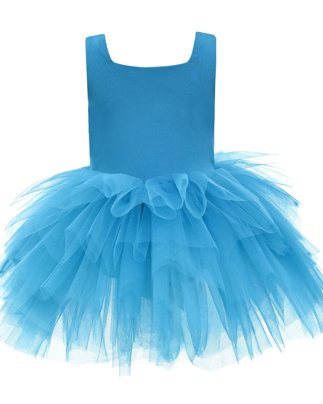 kidsatelier-tulleen-MTL329-Neon Blue-solid-tutu-dress