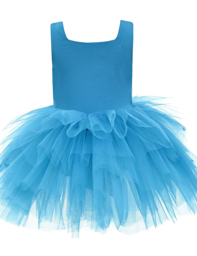kidsatelier-tulleen-MTL329-Neon Blue-solid-tutu-dress