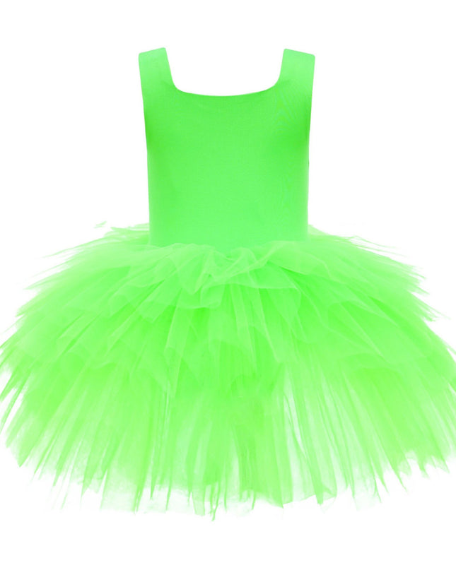 kidsatelier-tulleen-MTL329-Neon Green-solid-tutu-dress