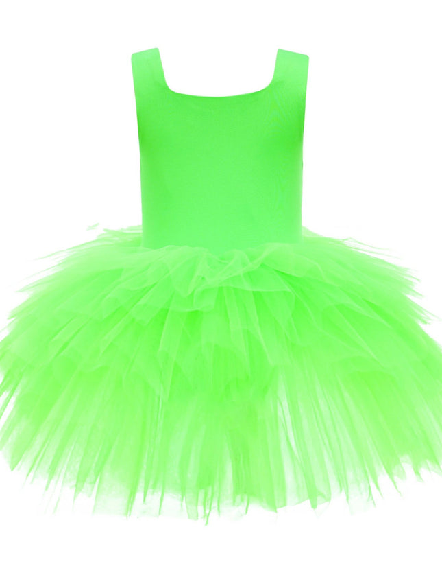 kidsatelier-tulleen-MTL329-Neon Green-solid-tutu-dress