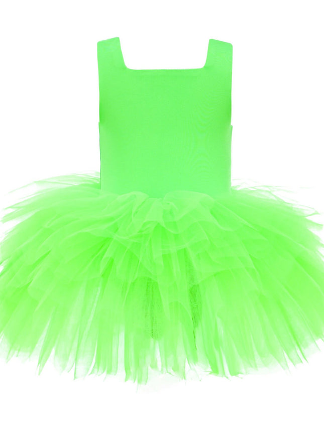 kidsatelier-tulleen-MTL329-Neon Green-solid-tutu-dress