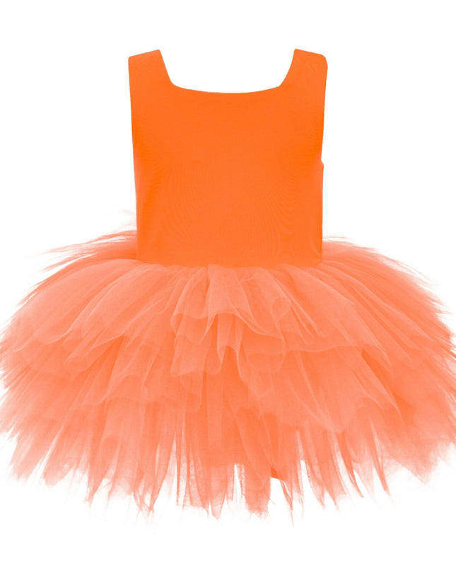 kidsatelier-tulleen-MTL329-Neon Orange-solid-tutu-dress