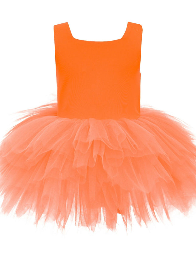 kidsatelier-tulleen-MTL329-Neon Orange-solid-tutu-dress
