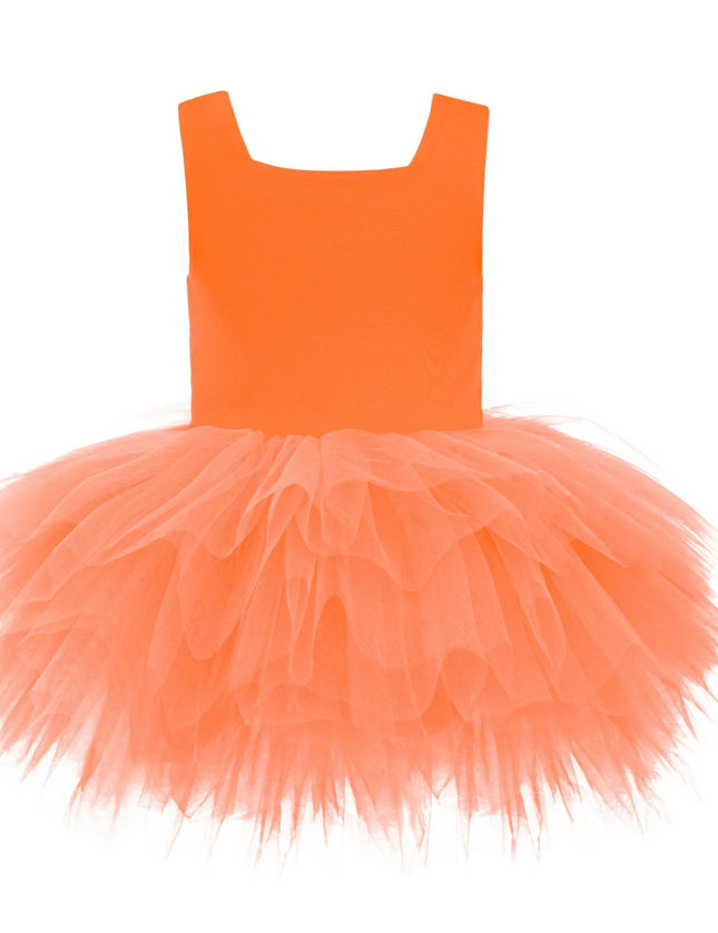 kidsatelier-tulleen-MTL329-Neon Orange-solid-tutu-dress