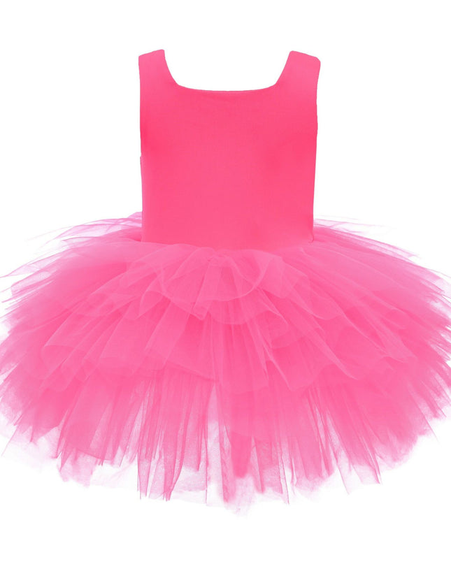 kidsatelier-tulleen-MTL329-Neon Pink-solid-tutu-dress