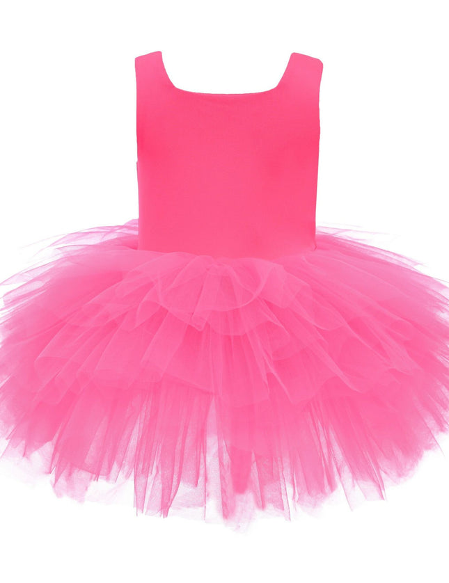 kidsatelier-tulleen-MTL329-Neon Pink-solid-tutu-dress