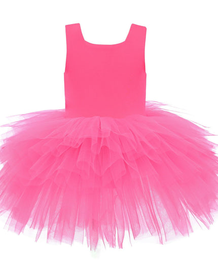 kidsatelier-tulleen-MTL329-Neon Pink-solid-tutu-dress