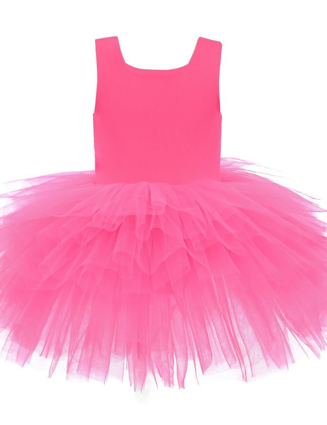 kidsatelier-tulleen-MTL329-Neon Pink-solid-tutu-dress