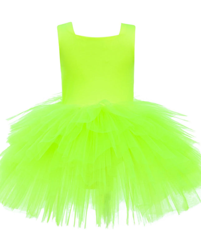 kidsatelier-tulleen-MTL329-Neon Yellow-solid-tutu-dress