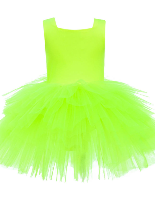 kidsatelier-tulleen-MTL329-Neon Yellow-solid-tutu-dress