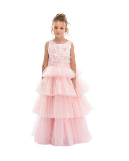 kidsatelier-Tulleen-SS19204-Pink-camellia-tiered-tulle-dress