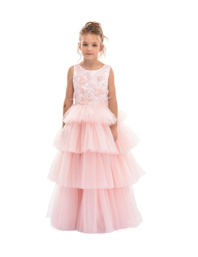 kidsatelier-Tulleen-SS19204-Pink-camellia-tiered-tulle-dress
