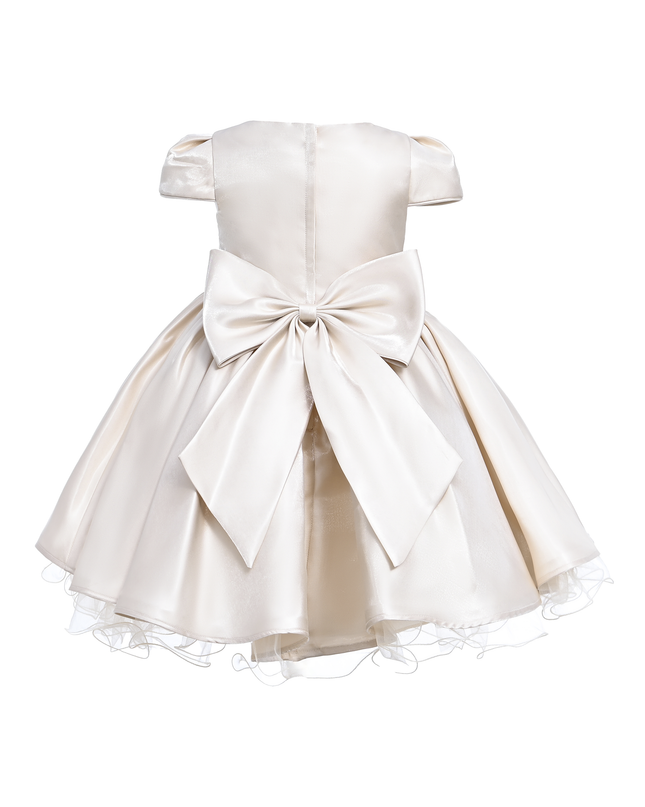 Champagne Bow Short Solera Dress