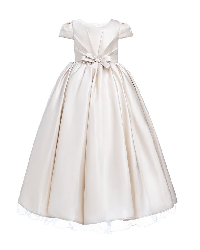 Champagne Bow Long Brea Dress