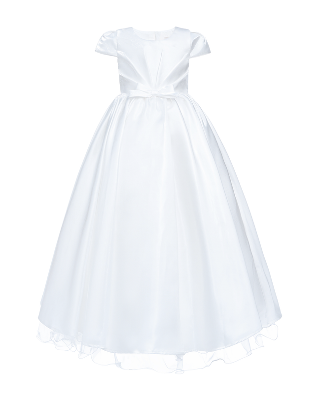 White Bow Long Brea Dress