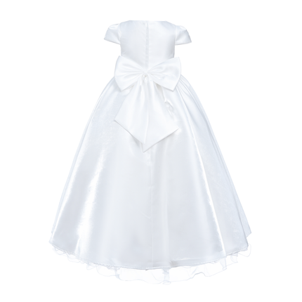 White Bow Long Brea Dress