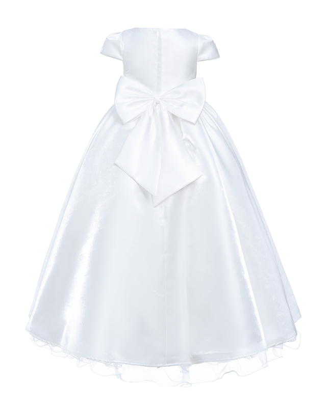 White Bow Long Brea Dress