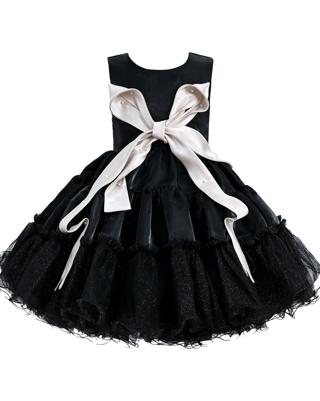 Black Sleeveless Bow Madrona Dress