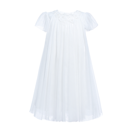 White Flower Accent Constance Dress