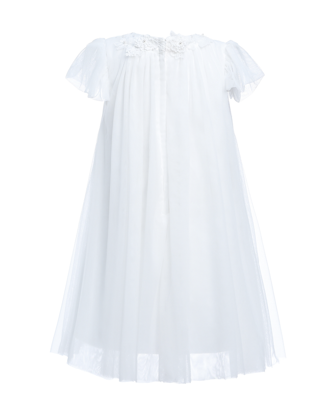 White Flower Accent Constance Dress