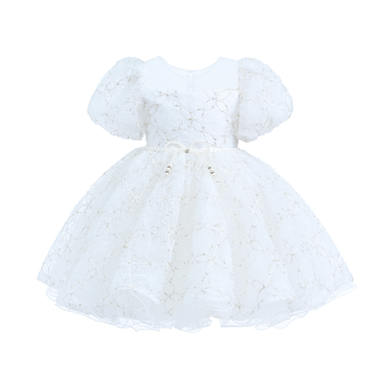 White Laced Tulle Flower Wynfair Dress