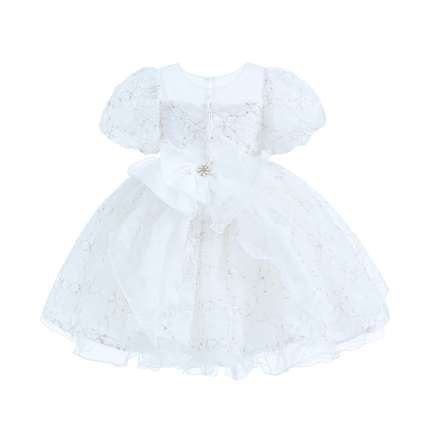 White Laced Tulle Flower Wynfair Dress