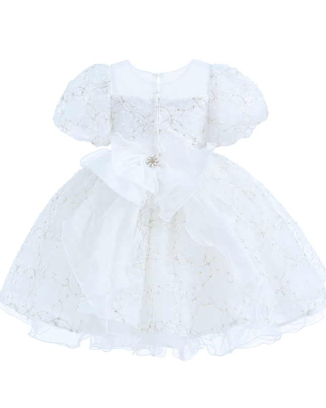 White Laced Tulle Flower Wynfair Dress