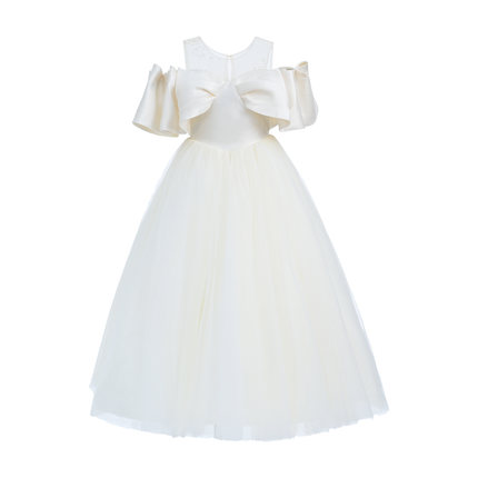 Champagne Tulle Bow Amica Dress