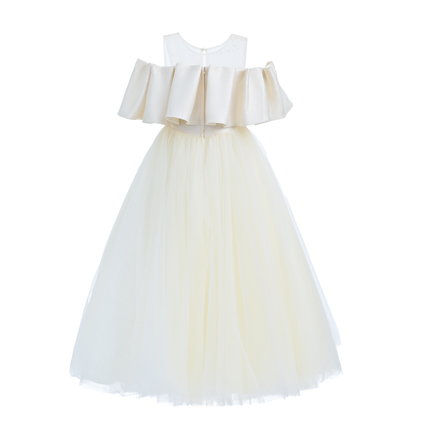 Champagne Tulle Bow Amica Dress