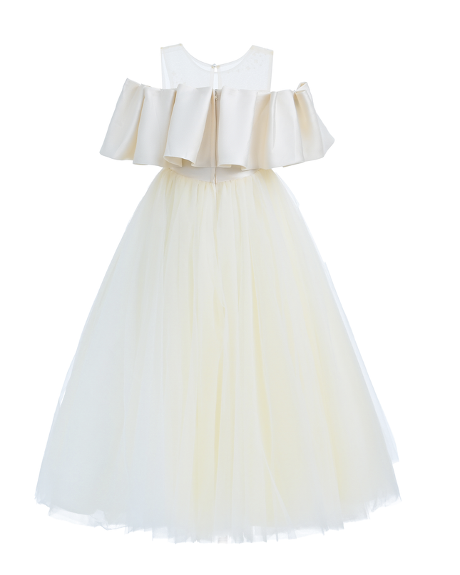 Champagne Tulle Bow Amica Dress