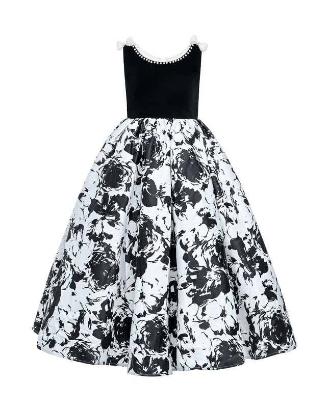 Black and White Abstract Dalmeny Dress