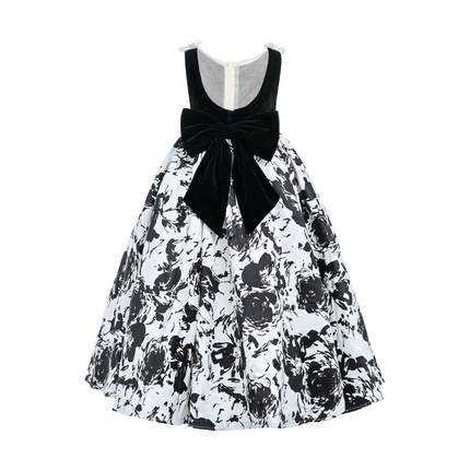 Black and White Abstract Dalmeny Dress