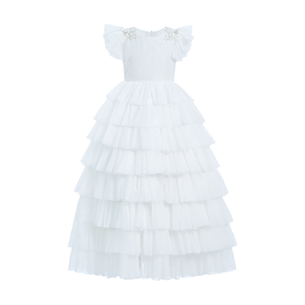 White Layered Tulle Abbyfield Dress