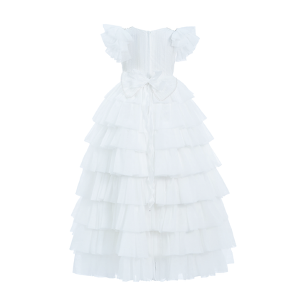 White Layered Tulle Abbyfield Dress