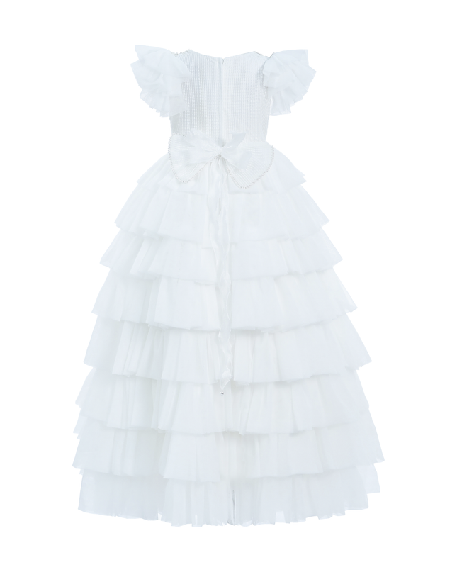 White Layered Tulle Abbyfield Dress