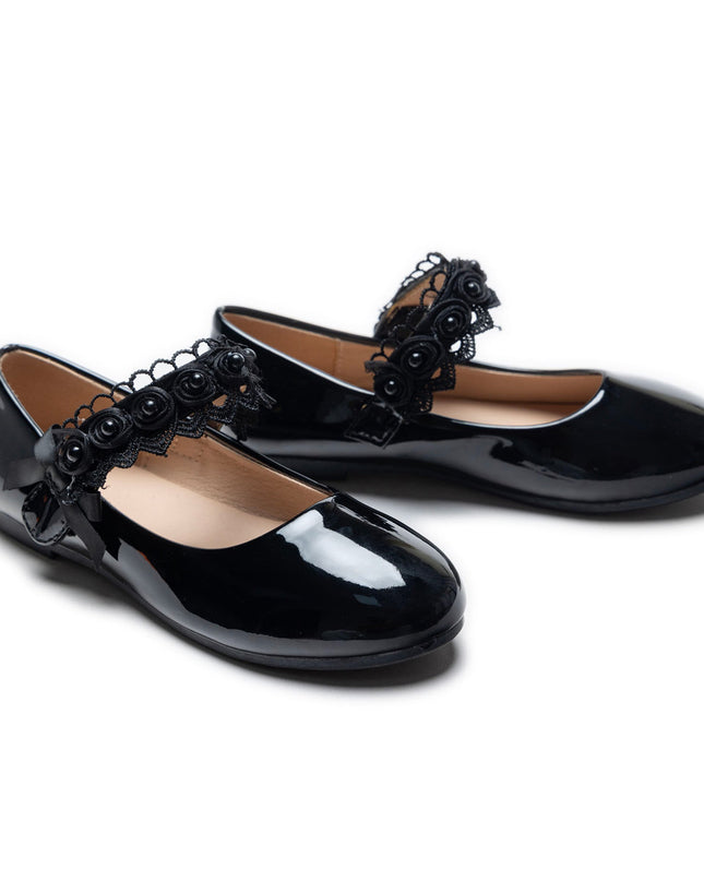 kidsatelier-Tulleen-Black-Patent-Rose-Pearl-Doily-Flats-Tulleen-TSM42001-Black-3