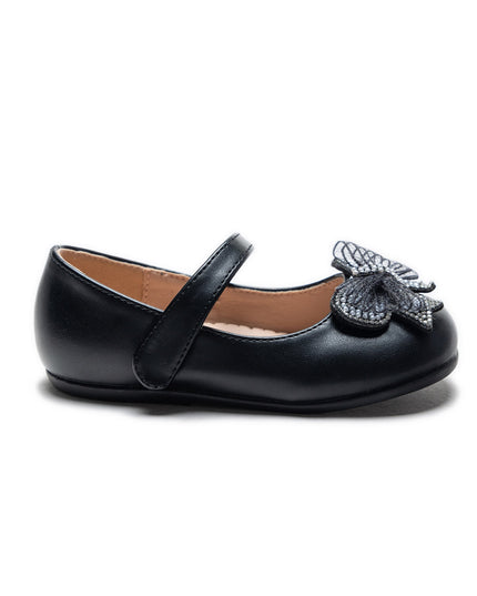 Black Charlotte Ribbon Flats