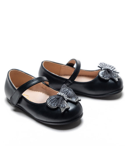Black Charlotte Ribbon Flats