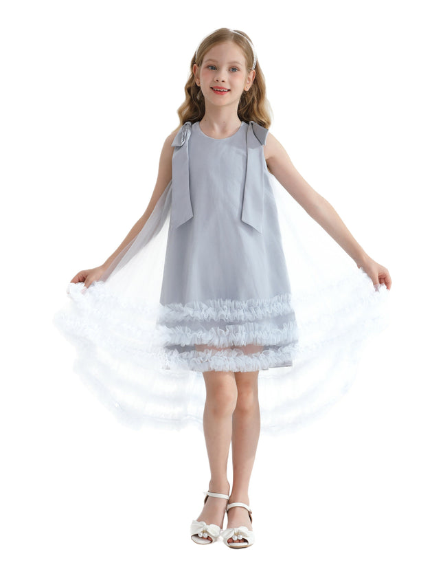 Blue Violeta Sleeveless Ruffle Overlay Dress