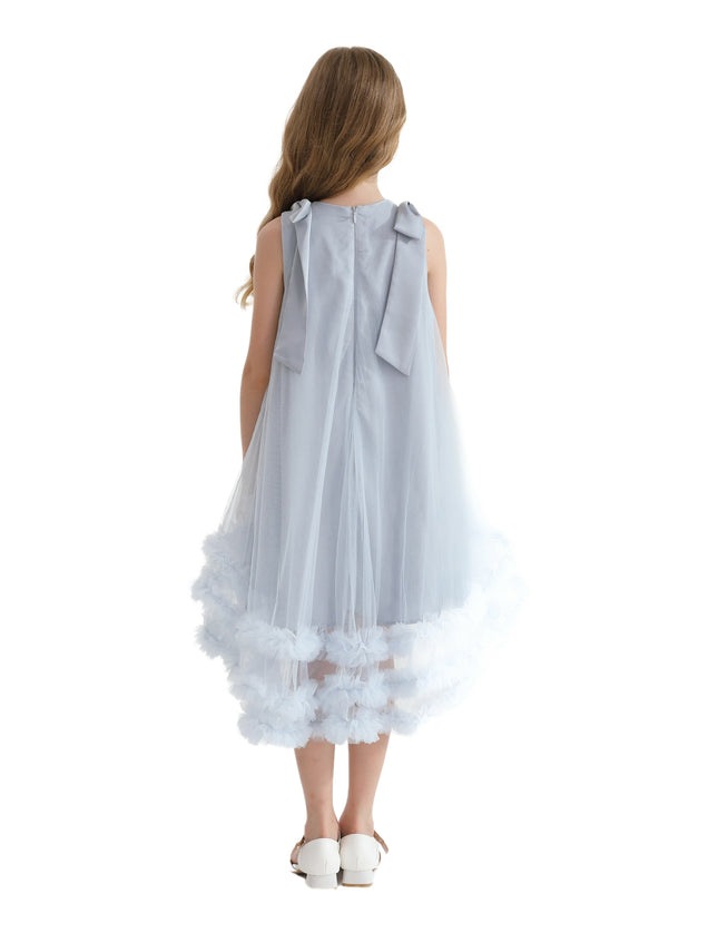 Blue Violeta Sleeveless Ruffle Overlay Dress