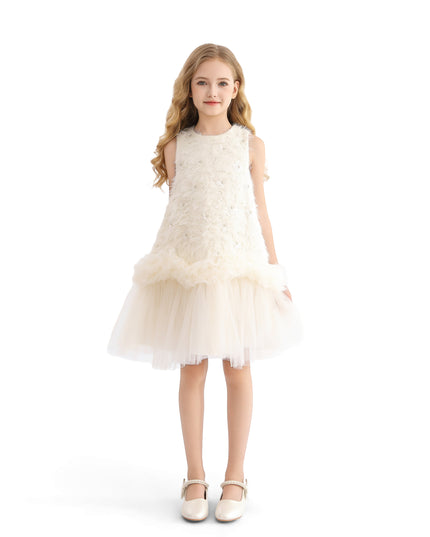 kids atelier tulleen Cream Sparkle Tulle Dress