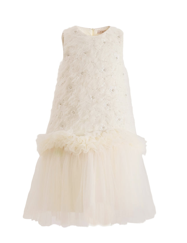 kids atelier tulleen Cream Sparkle Tulle Dress