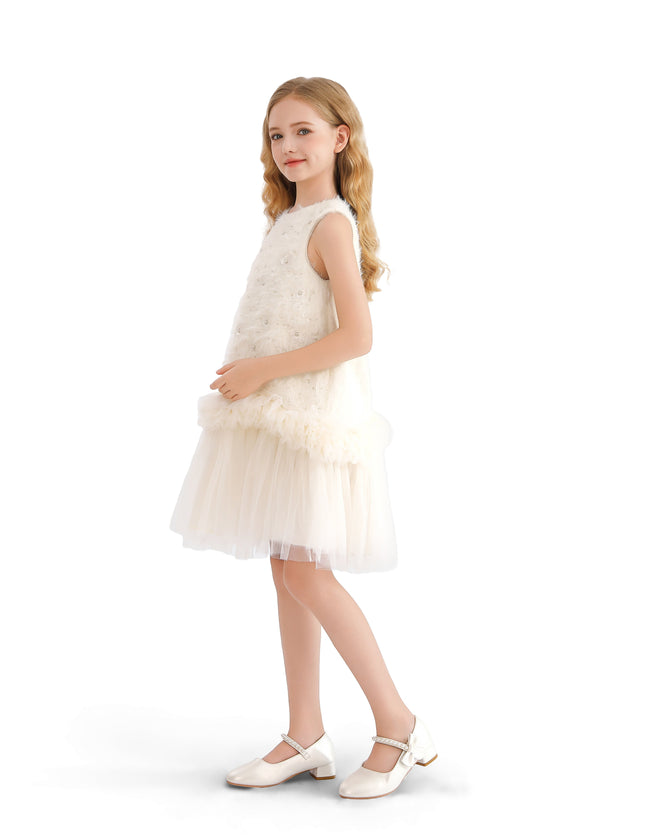 kids atelier tulleen Cream Sparkle Tulle Dress