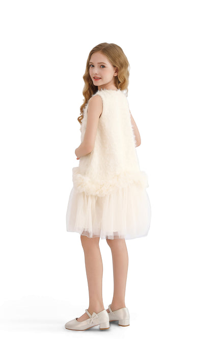 kids atelier tulleen Cream Sparkle Tulle Dress
