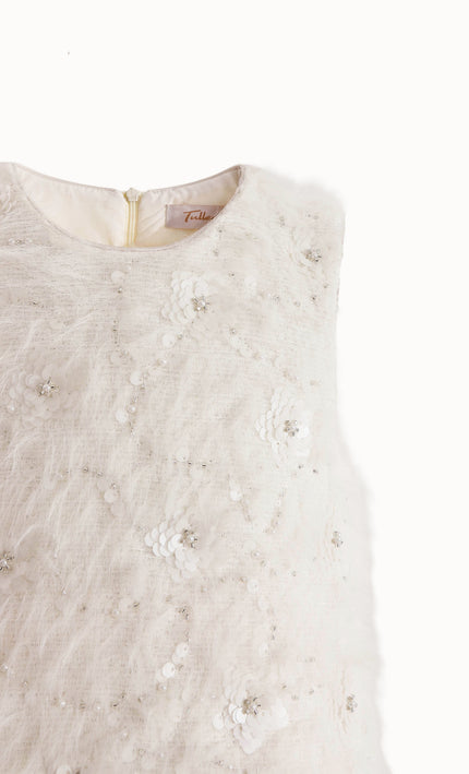 kids atelier tulleen Cream Sparkle Tulle Dress