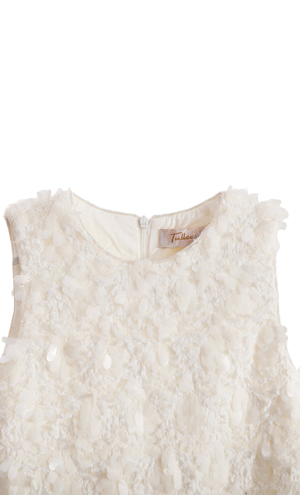 kids atelier tulleen Cream Whispered Petal Mini Dress