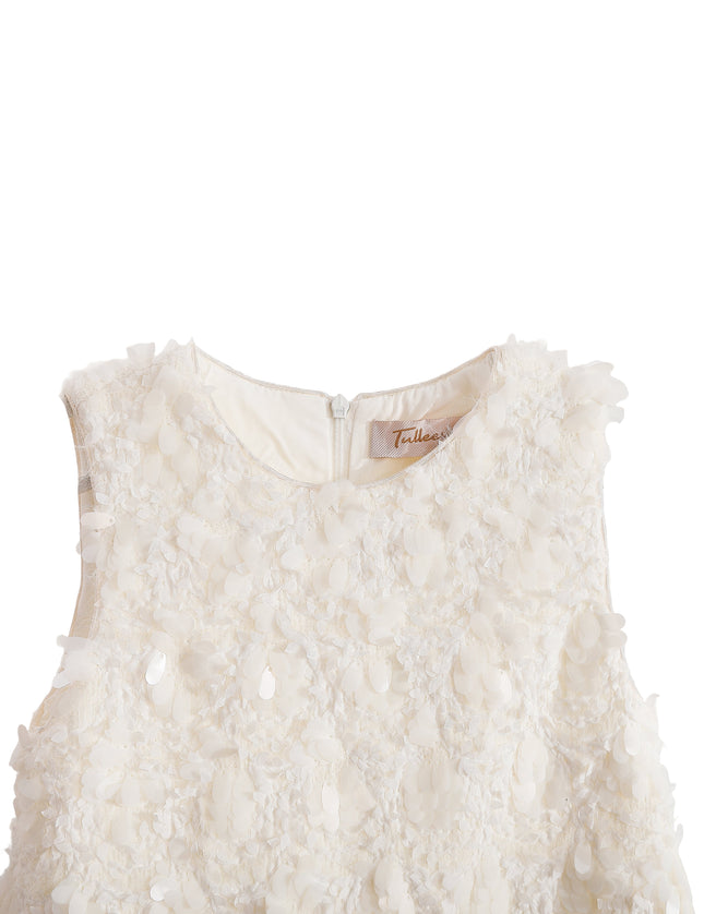 kids atelier tulleen Cream Whispered Petal Mini Dress