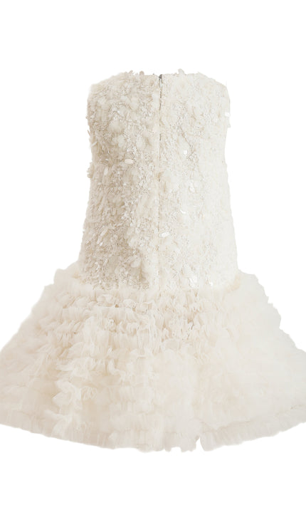 kids atelier tulleen Cream Whispered Petal Mini Dress
