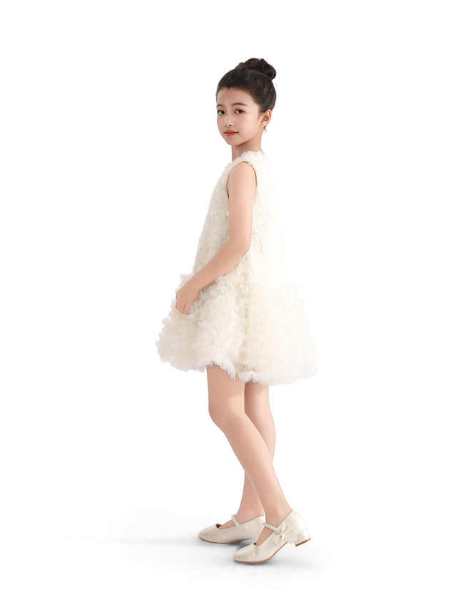 kids atelier tulleen Cream Whispered Petal Mini Dress